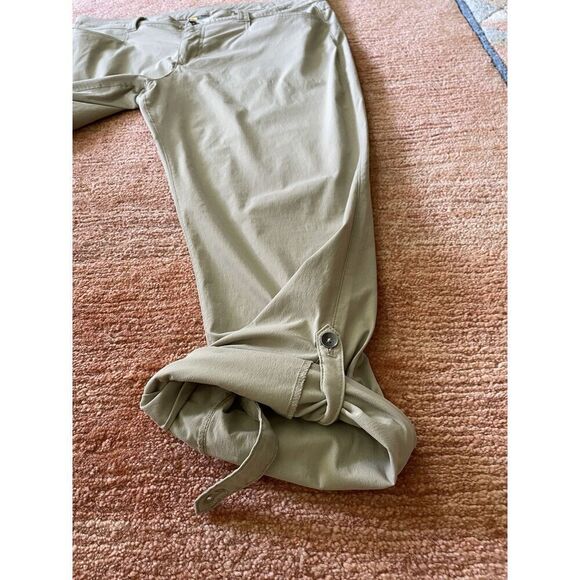 Eddie Bauer Pants Womens 16 Tan Outdoor Nylon Stretch Hiking Roll Up Hem Casual - Picture 6 of 9